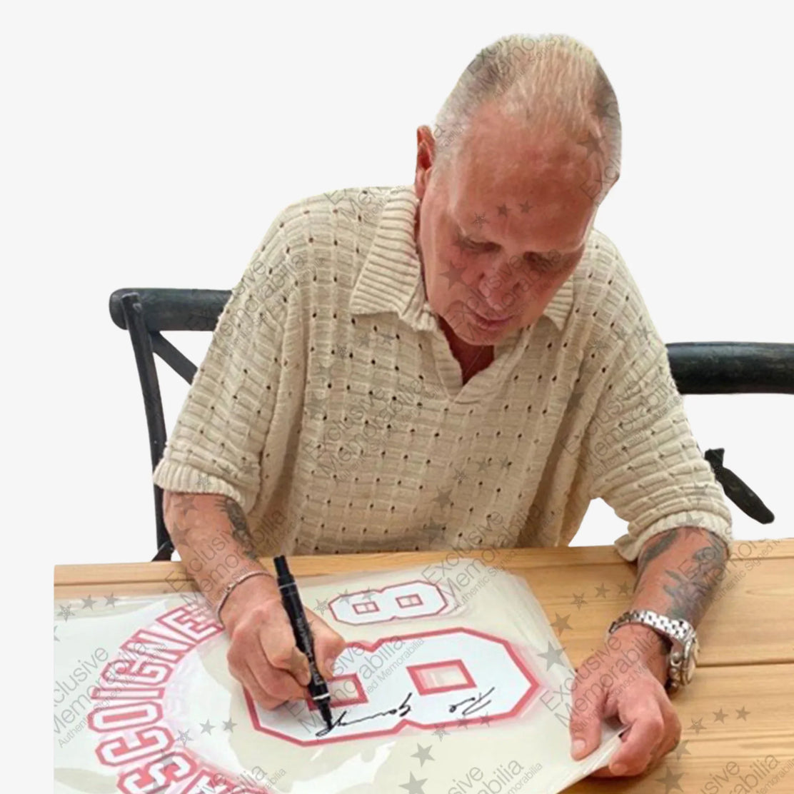 Maillot extérieur Angleterre 1996 signé par Paul Gascoigne - preuve de signature | Iconic Shirts