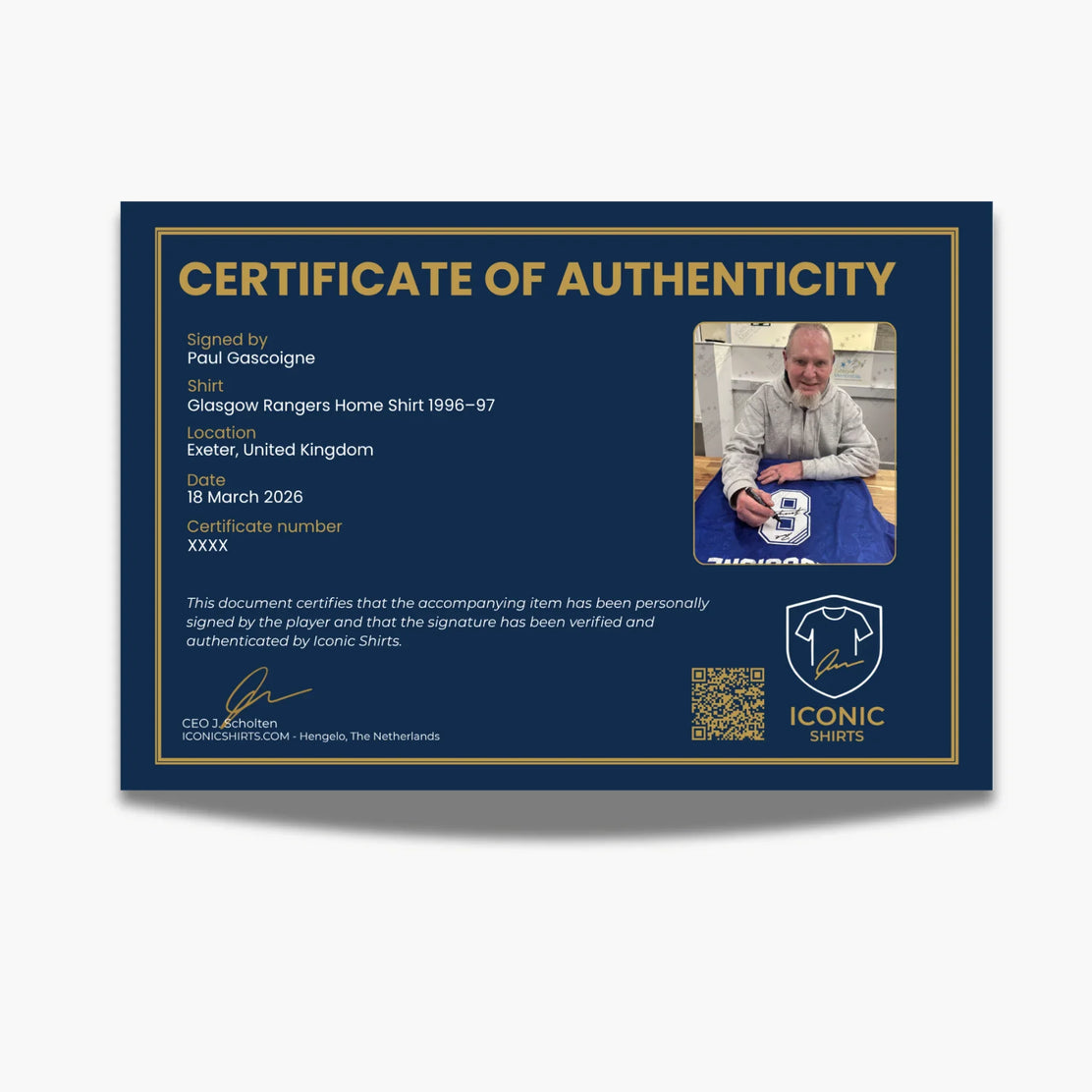 PaulGascoigneMaillotDomicileSignéGlasgowRangers1996_97-certificate_c4664915-a189-4527-b501-2a1ba33fc83a | Iconic Shirts