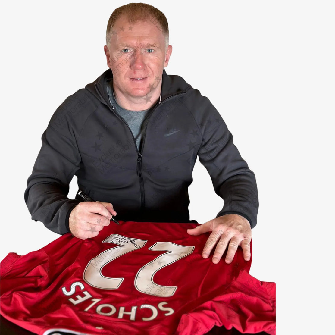 PaulScholesSignedManchesterUnitedFootballShirt-2011-12Home-signingphotoproof | Iconic Shirts