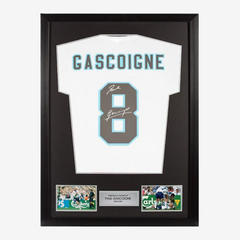 Paul Gascoigne Signed England Football Shirt - 1996 Home Framed