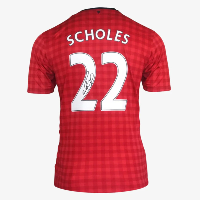 Paul_Scholes_Signed_Manchester_United_Football_Shirt_-_2012-13_Home | Iconic Shirts