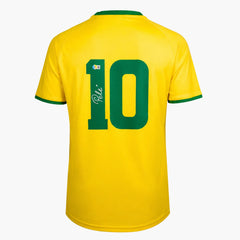 PeleSignedBrazilRetroFootballShirt-1970Home-back | Iconic Shirts