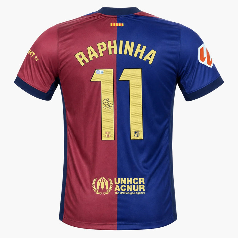 RaphinhaSignedBarcelonaHomeShirt2024_25 | Iconic Shirts