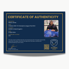 ReeceJamesSignedChelsea2020-21ChampionsLeagueFinalShirt-certificate | Iconic Shirts