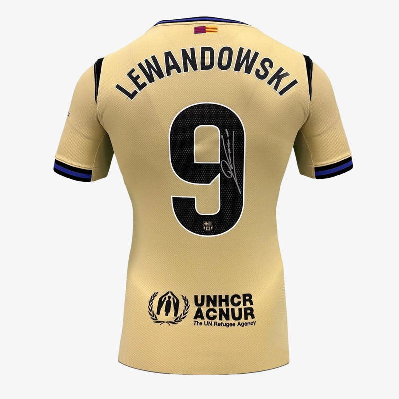 RobertLewandowskiSignedFCBarcelonaFootballShirt-2025-26Away | Iconic Shirts
