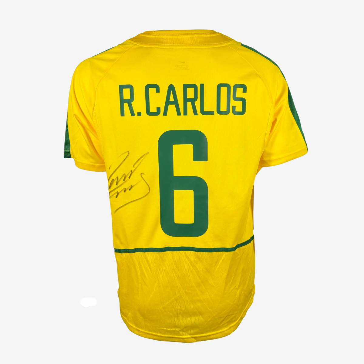 Roberto Carlos Signed Brazil Home Football Shirt – 2002 World Cup