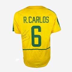 Roberto Carlos Signed Brazil Home Football Shirt – 2002 World Cup