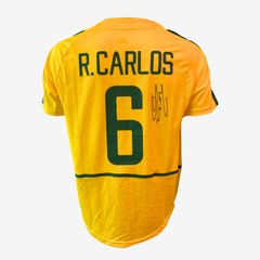 Roberto Carlos Signed Brazil Home Football Shirt – 2002 World Cup