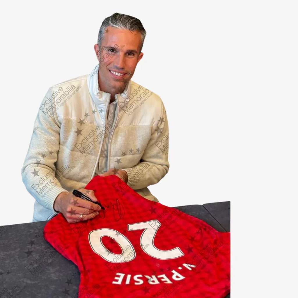 RobinvanPersieSignedManchesterUnitedFootballShirt-2013-14Home-proof | Iconic Shirts