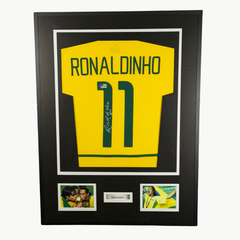 Ronaldinho Signed Brazil - 2002 Home Shirt - Framed - Iconic Shirts # #