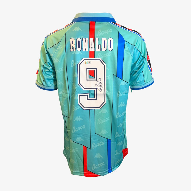 RonaldoNazarioSignedBarcelonaAwayShirt-1995-97 | Iconic Shirts