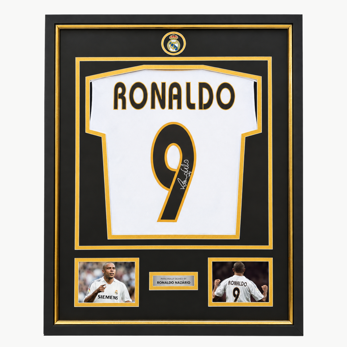 RonaldoNazarioSignedRealMadridShirt_PremiumFramed | Iconic Shirts