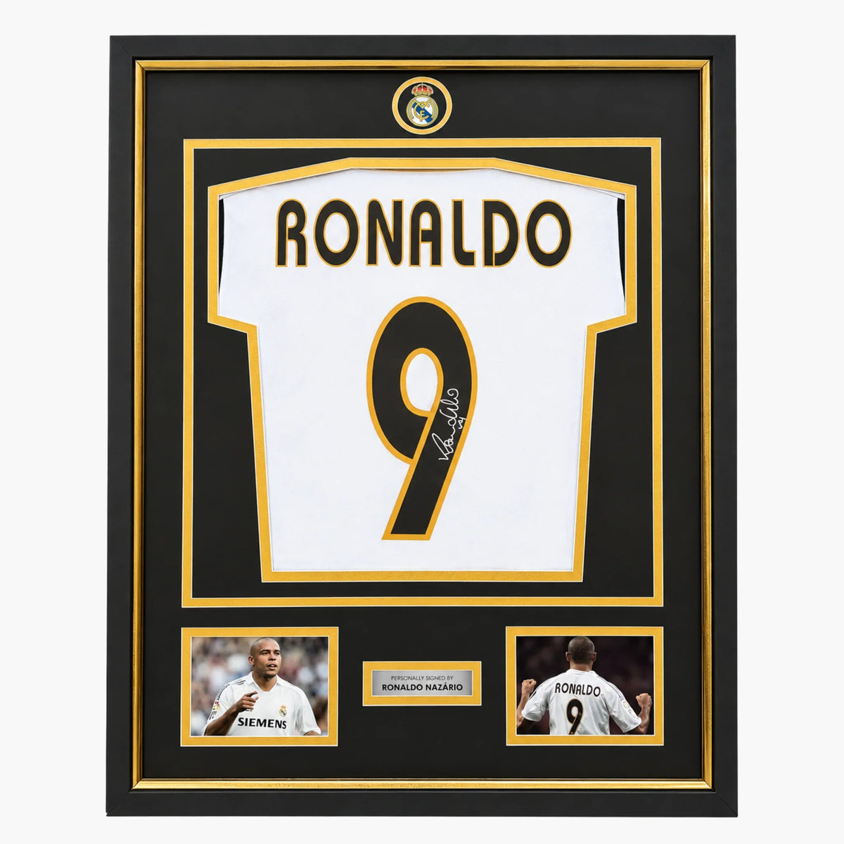 RonaldoNazarioSignedRealMadridShirt_PremiumFramed | Iconic Shirts