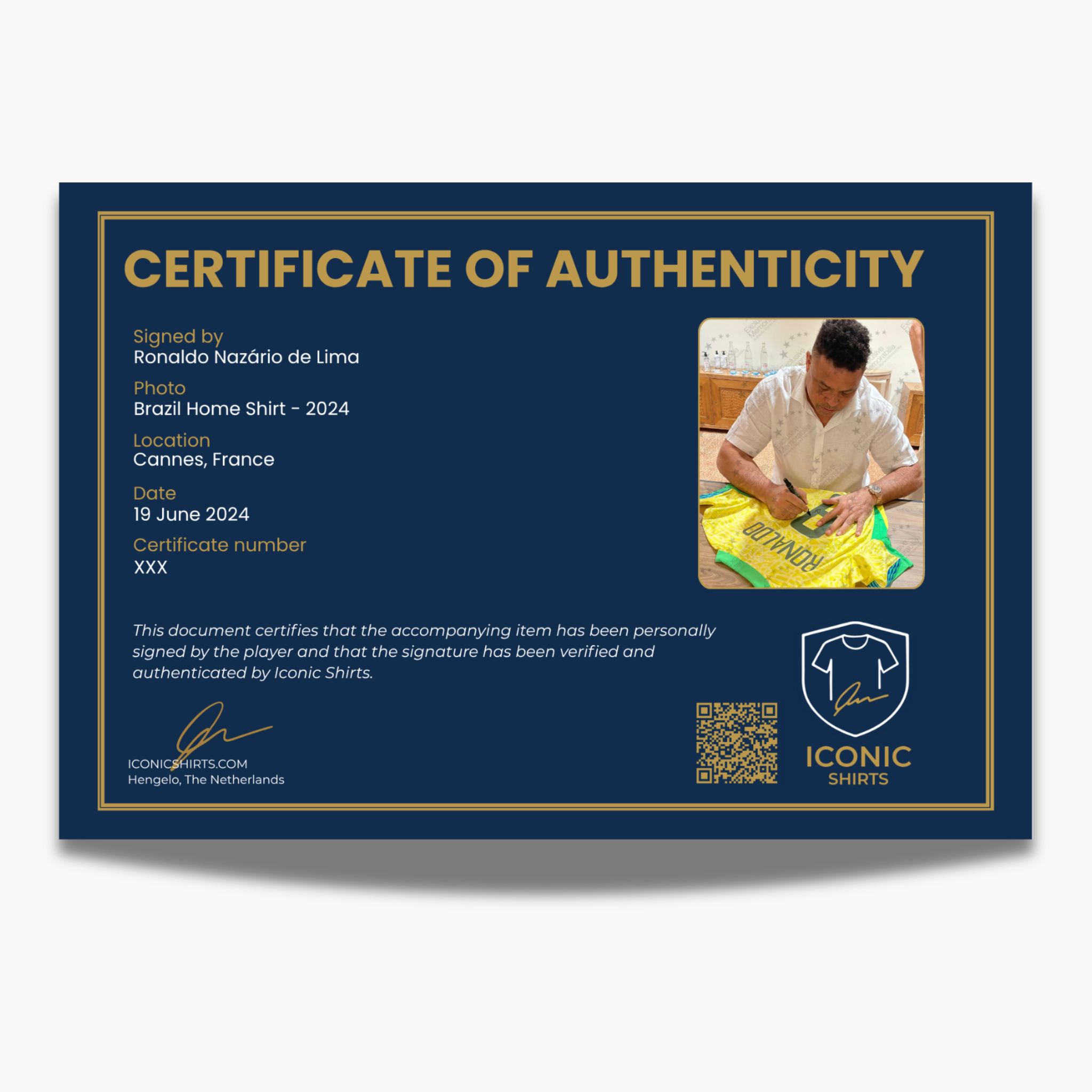 Ronaldo Nazário de Lima Signed Brazil Home Shirt