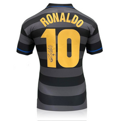 Ronaldo de Lima Signed & Framed Inter Milan 1998 UEFA Cup Final Football Shirt