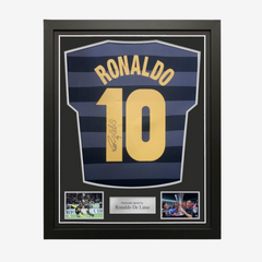 Ronaldo de Lima Signed & Framed Inter Milan 1998 UEFA Cup Final Football Shirt