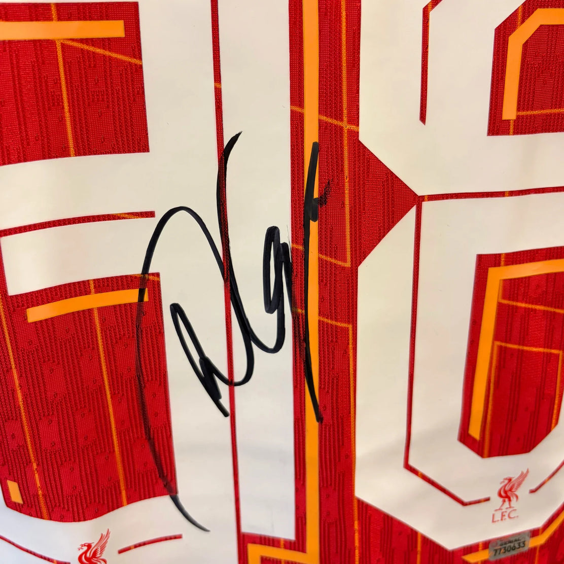 RyanGravenberchSignedLiverpoolFootballShirt-2024-25Home-signature | Iconic Shirts