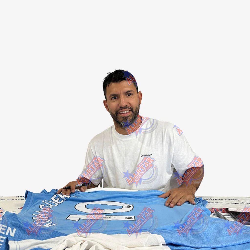 SergioAgueroSignedManchesterCityFootballShirt-2021-22Home-proof | Iconic Shirts