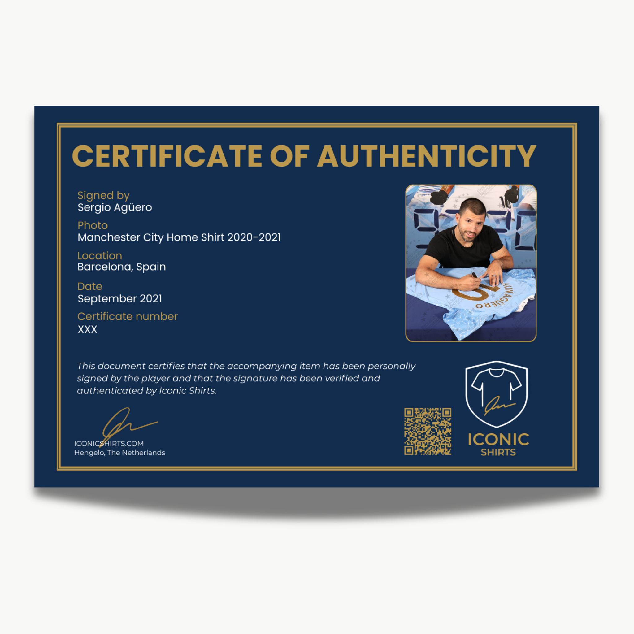 Sergio Agüero Signed Manchester City Shirt Legends Collectors Box Set