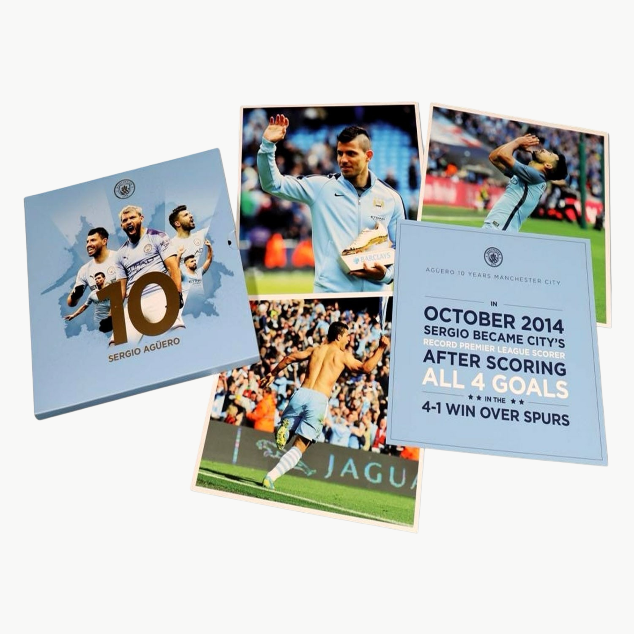 Sergio Agüero Signed Manchester City Shirt Legends Collectors Box Set