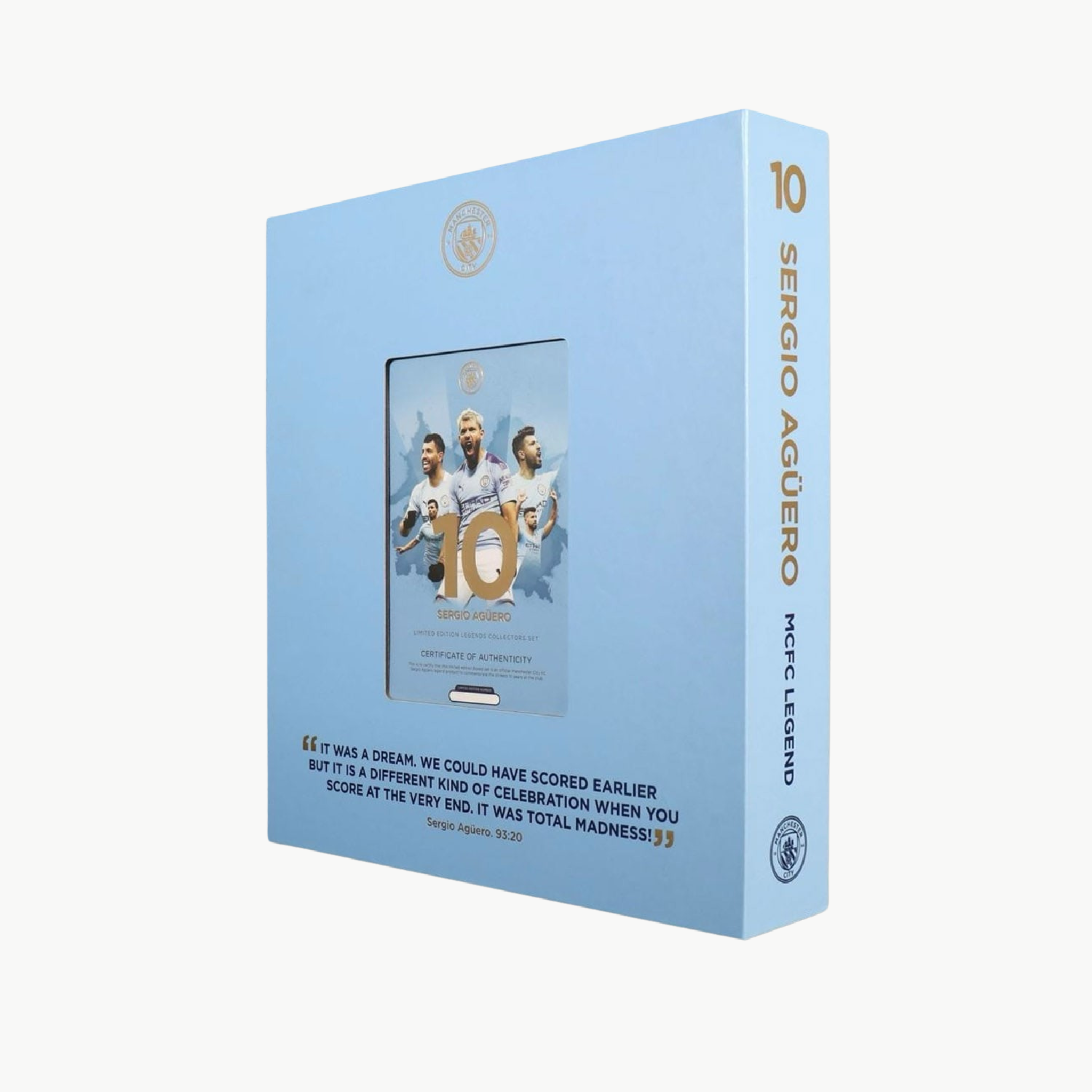 Sergio Agüero Signed Manchester City Shirt Legends Collectors Box Set