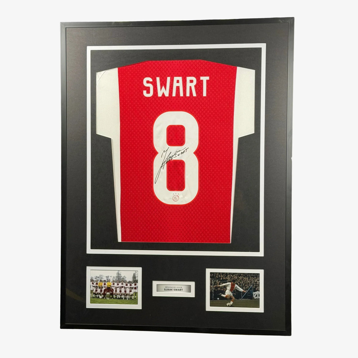 SjaakSwartSignedAjaxHomeShirt-Framed | Iconic Shirts