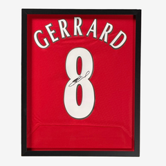 Steven Gerrard Signed Liverpool Home Shirt - 2005 - Framed