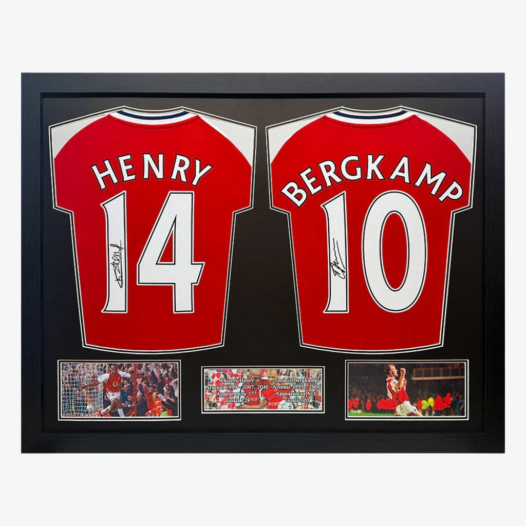 Thierry_Henry_Dennis_Bergkamp_Signed_Arsenal_Football_Shirts_-_Double_Framed_Display | Iconic Shirts