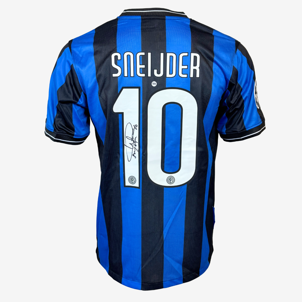 Wesley Sneijder Gesigneerd Inter Milan Voetbalshirt - 2010 Thuis Champions League Finale