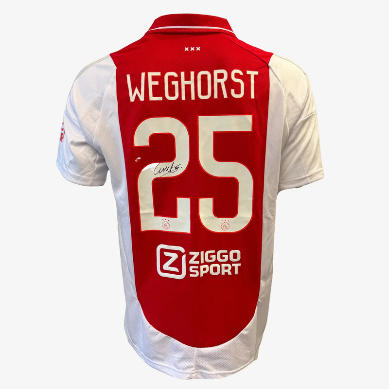 WoutWeghorstSignedAjaxFootballShirt-2024-25Home-back | Iconic Shirts
