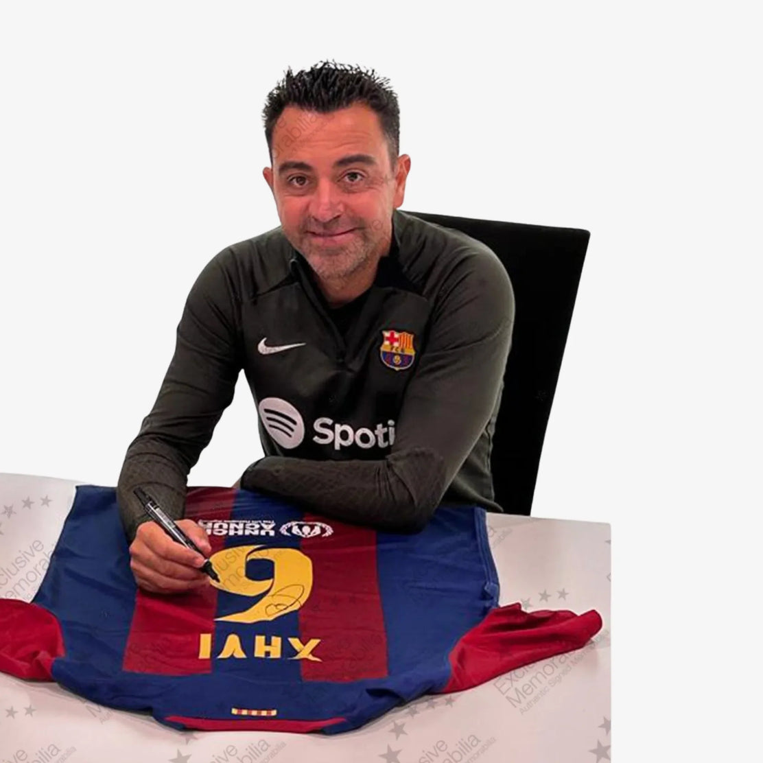 XaviHernandezSignedFCBarcelonaFootballShirt-2023-24Home-photoproof | Iconic Shirts
