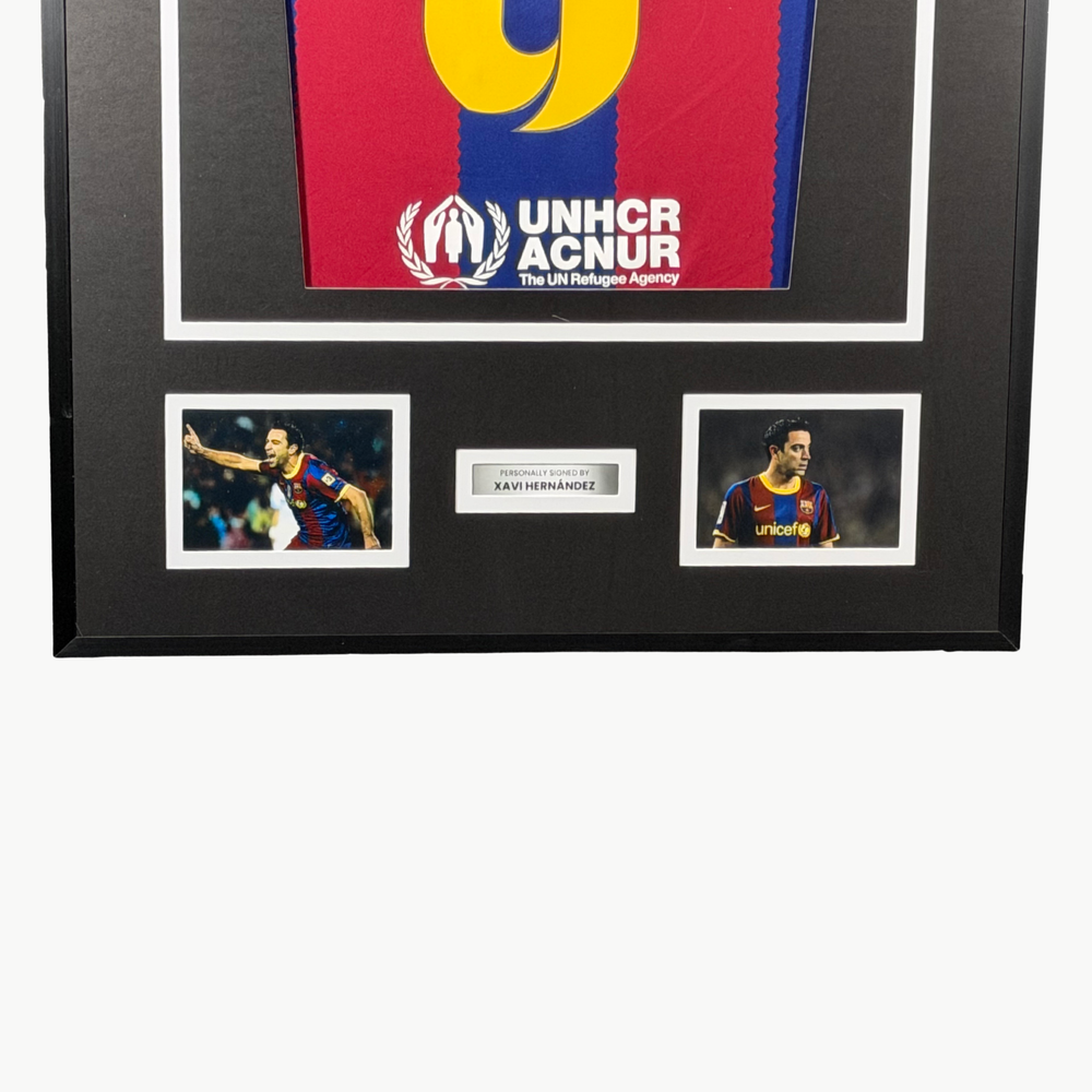 Xavi Hernández Signed FC Barcelona Home Shirt 2023-24 - Framed - Iconic Shirts # #