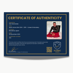 Xavi Hernández Signed Spain 2014-15 Football Shirt – Career Embroidery