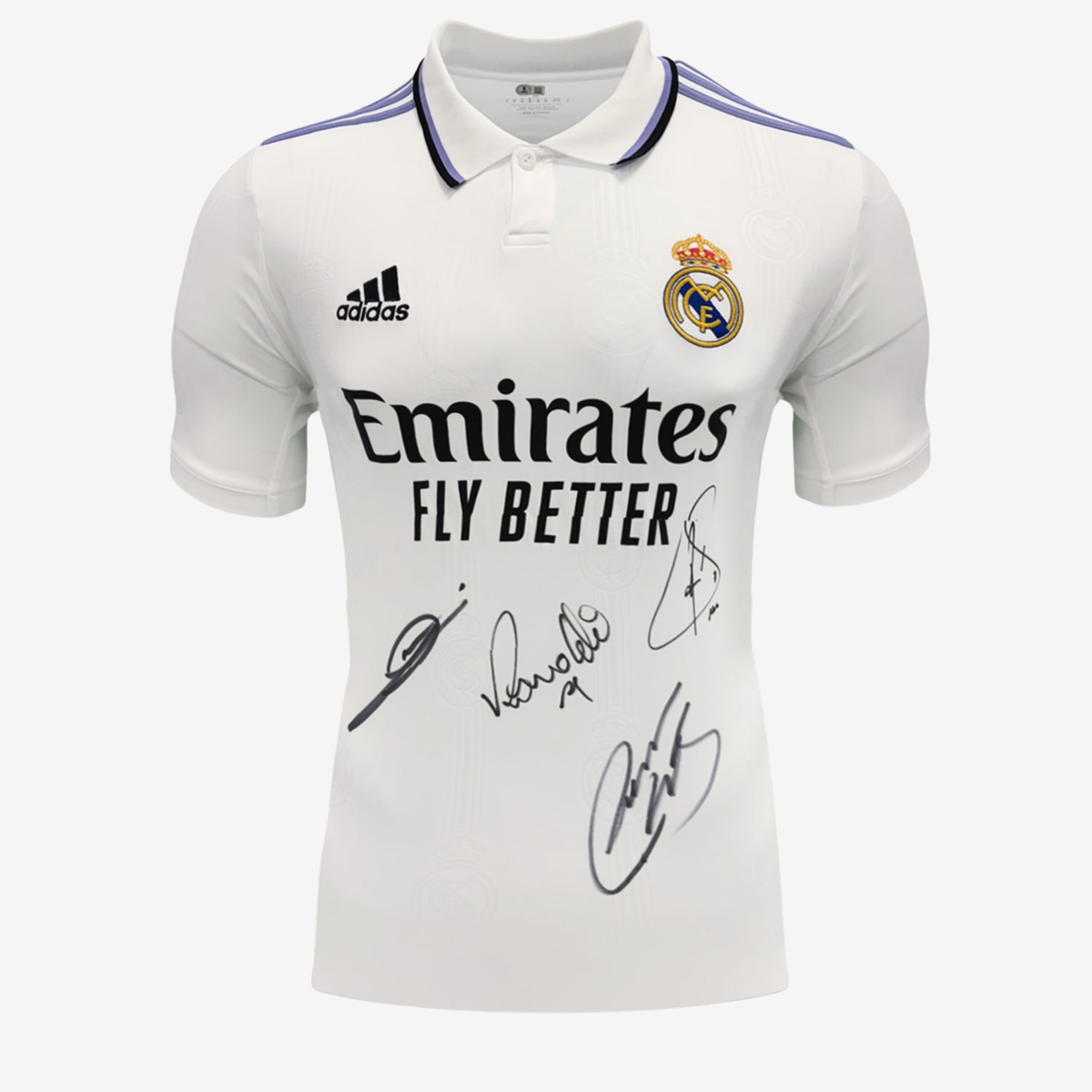 Zidane, Ronaldo, Roberto Carlos & Raúl Signed Real Madrid Shirt